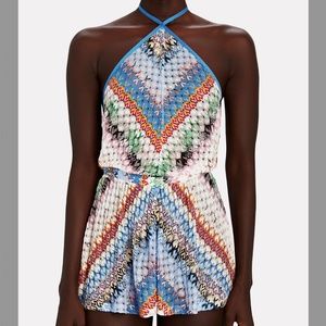 MISSONI MARE Halter Chevron Print Playsuit